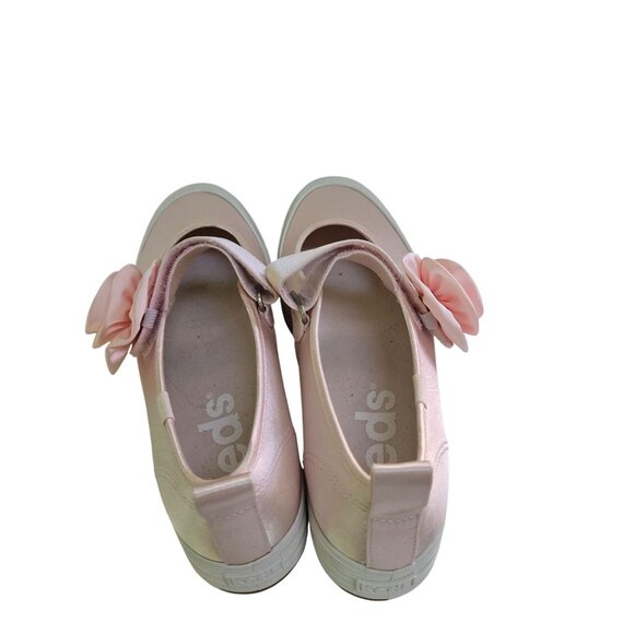 Keds Mary Jane Satin Sneaker Shoe Rose Hook And Loop Closure Size 8.5 - Picture 7 of 13